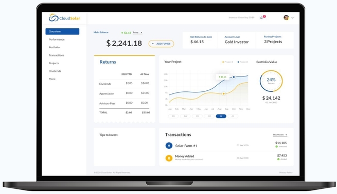 Cloud Solar Dashboard
